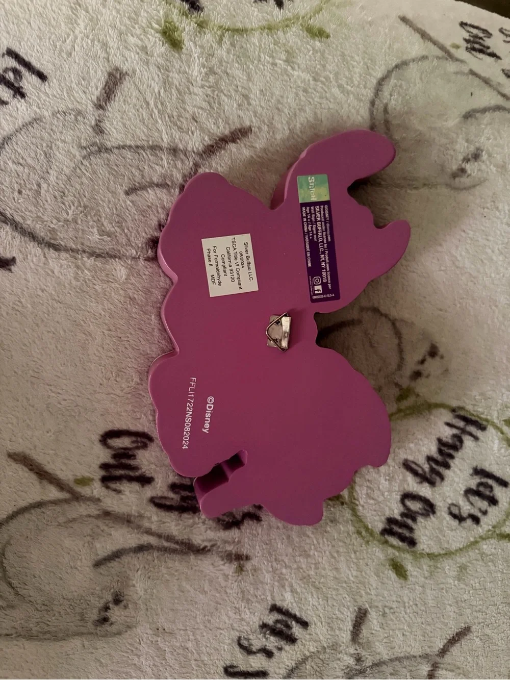 Plush-Style Small Pet Toy Sticker Featuring Pink and Blue Characters